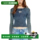 OVAL 紧身修身 DIESEL 镂空金属logo做旧款 圆领长袖 套头针织衫