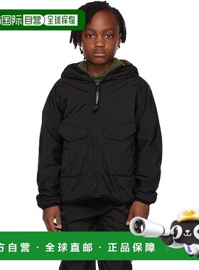 1h可退 潮奢 C.P. Company 男童 黑色 Cr-L Goggle 儿童夹克童装