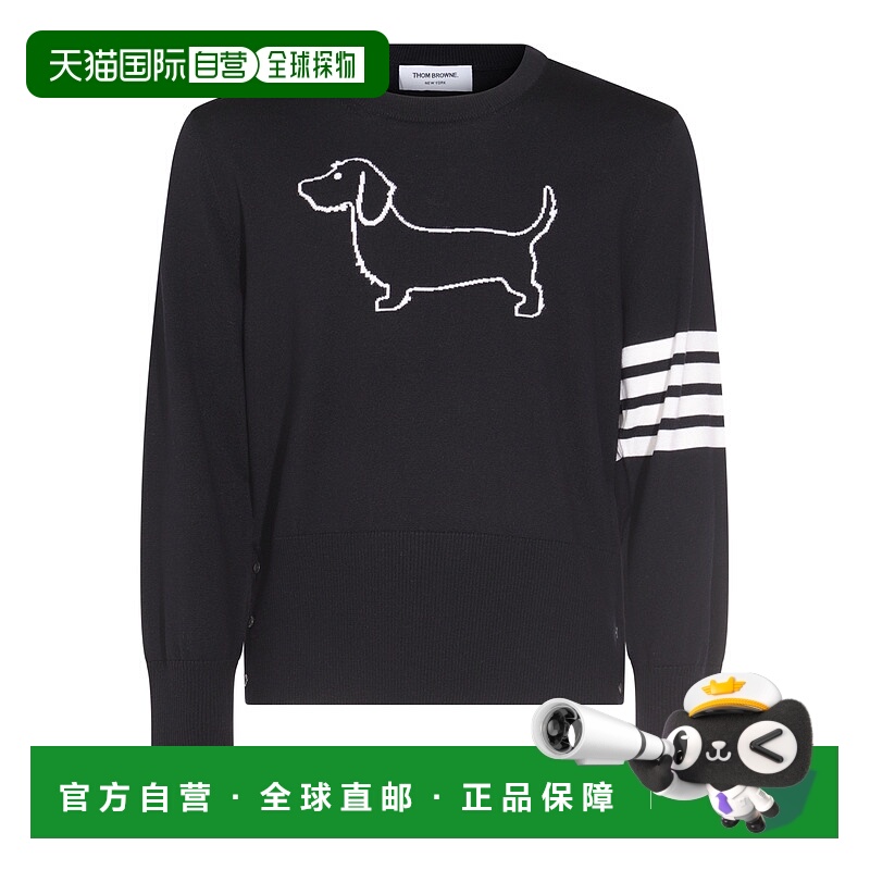 1h可退 潮奢 Thom Browne 汤姆 布朗 男士 四条纹圆领针织衫 MKA4