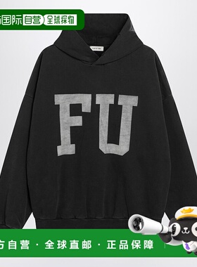 1h可退 潮奢 essentials fear of god 男士 FU 黑色复古效果连帽