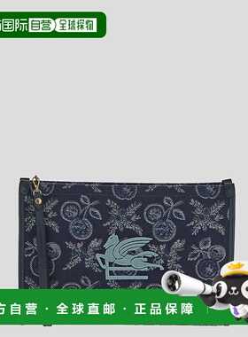 1h可退 ETRO 女士手拿包 1H78375680200 AW2023 蓝色 POUCH PAISL