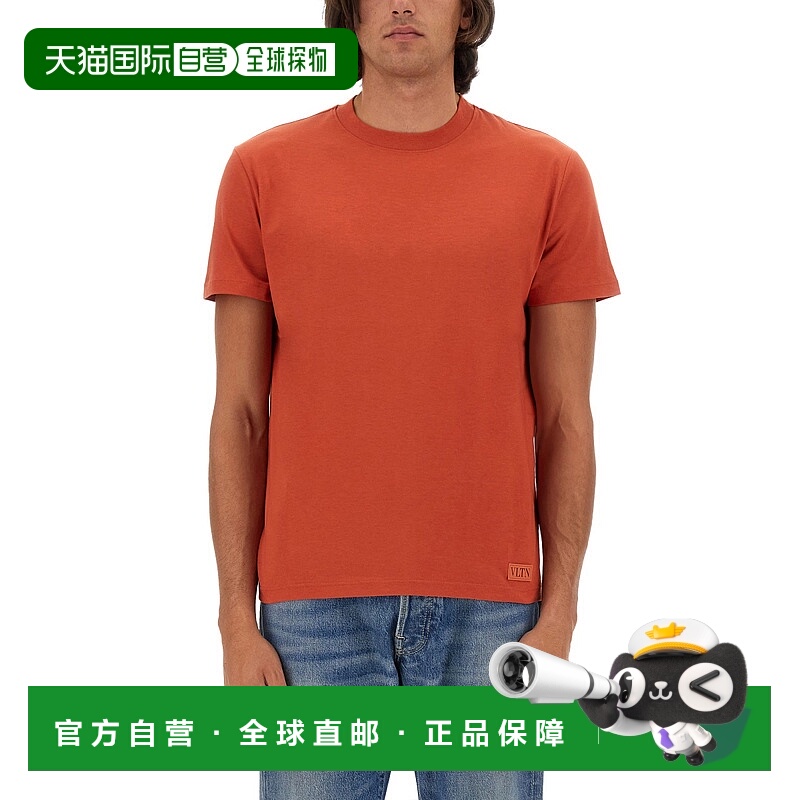 1h可退 VALENTINO 男士T恤 4V3MG08Y9WGOFI CO 橙色 T-SHIRT WITH