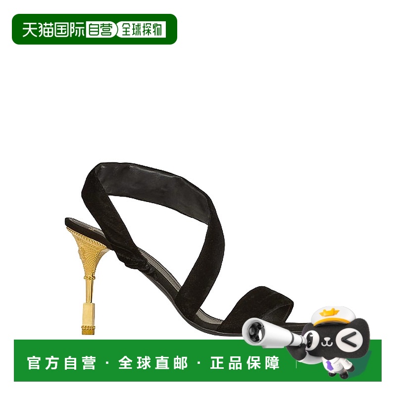 1h可退 BALMAIN 女士凉鞋 CN1UH958LCMK0PA SS2024 黑色 露趾高跟