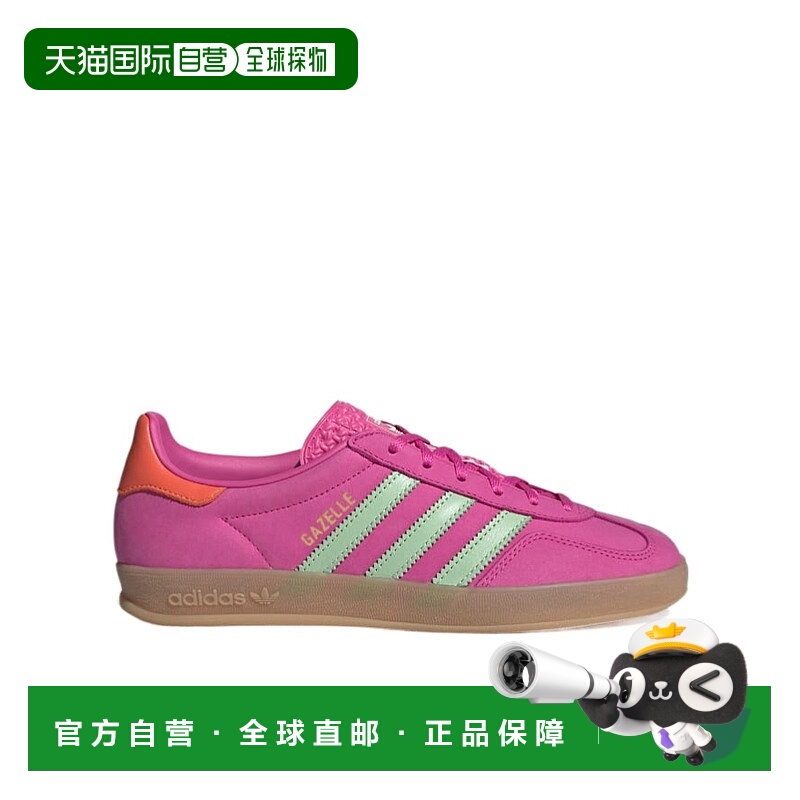 1h可退 ADIDAS 女士运动鞋 JI2718 SS2025 粉红色 Gazelle 低帮板