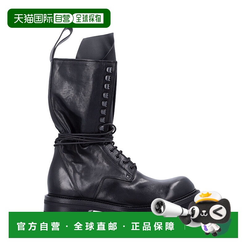 1h可退 RICK OWENS 男士休闲鞋 RU02E1856LGY09 AW2025 黑色