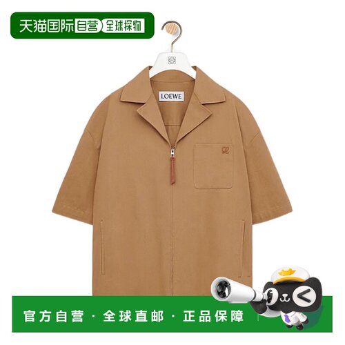 LOEWE 男士衬衫 H526Y05WGE3430 CO 棕色 短袖衬衫