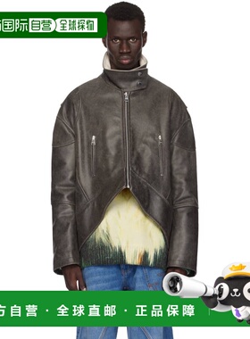 1h可退 潮奢 J.W. Anderson 女士 灰色 Curved Hem High Neck 皮