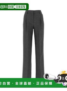 BURBERRY 女士休闲裤 8063534A1210 SS2023 灰色 Wool Wide-Leg T