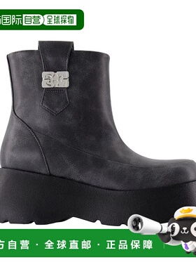 GANNI 女士靴子 S3222 AW2025 灰色 Ganni Kat Low Vintage Ankle