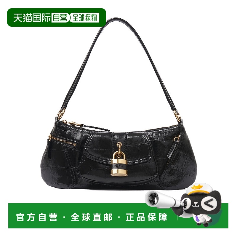 1h可退 CHLOÉ 女士斜挎包 C24WS710O24001 CO 黑色 徽标单肩包