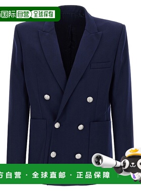 BALMAIN 男士大衣 FH1SG160WC096UC AW2025 蓝色 Grain de poudre