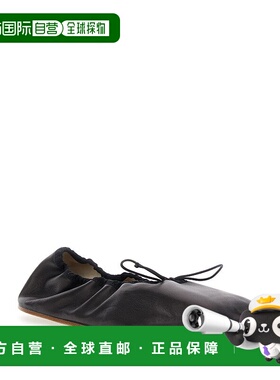 1h可退 潮奢 The Row 女士 黑色纳巴革芭蕾平底鞋 F1637N66皮鞋