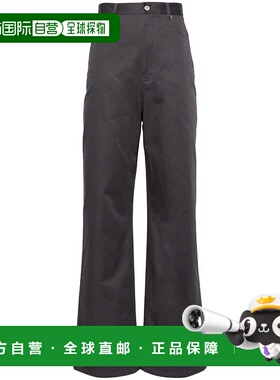 LOEWE 女士休闲裤 S540Y04XHI1800 SS2024黑色喇叭裤直筒裤