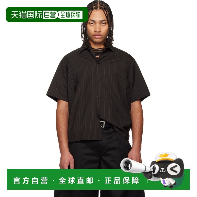 1h可退 潮奢 Sacai 男士 棕色 Chalk Stripe 衬衫 2603958M,男装,衬衫,淘宝优惠券,粉丝福利购,淘宝优惠卷