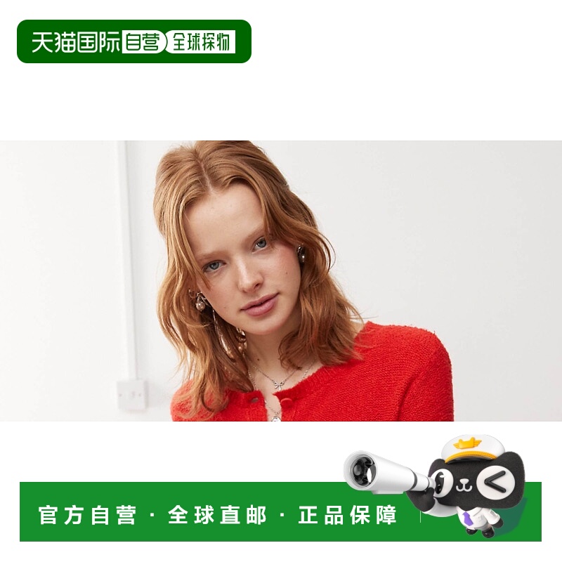 1h可退 潮奢 reclaimed vintage 女士 再生复古细樱桃红红色针织