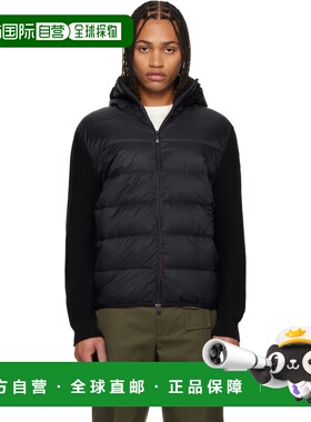 Moncler 盟可睐 男士 黑色 Padded Cotton Zip-Up 羽绒连帽衫 K20