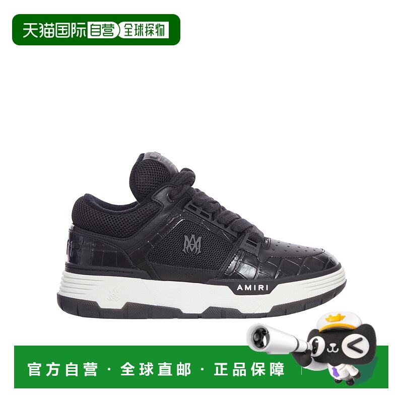 1h可退 AMIRI 男士运动鞋 AMFOSR1172001 AW2025 黑色 系带运动鞋