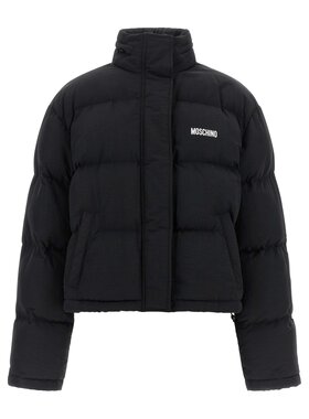 MOSCHINO 女士外套 A061755261555 AW2026 黑色 'Smiley' bomber