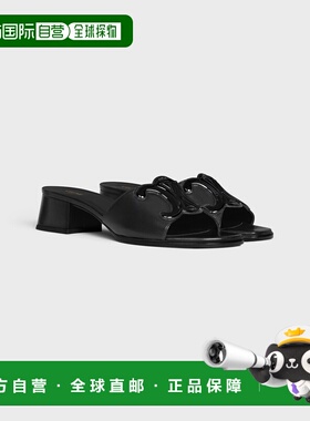 CELINE 女士凉鞋 362355045C38NO SS2025 黑色 TRIOMPHE MULE 40