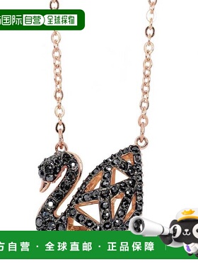 Swarovski施华洛世奇项链天鹅黑色Dazzling Swan 5281275镀金链子