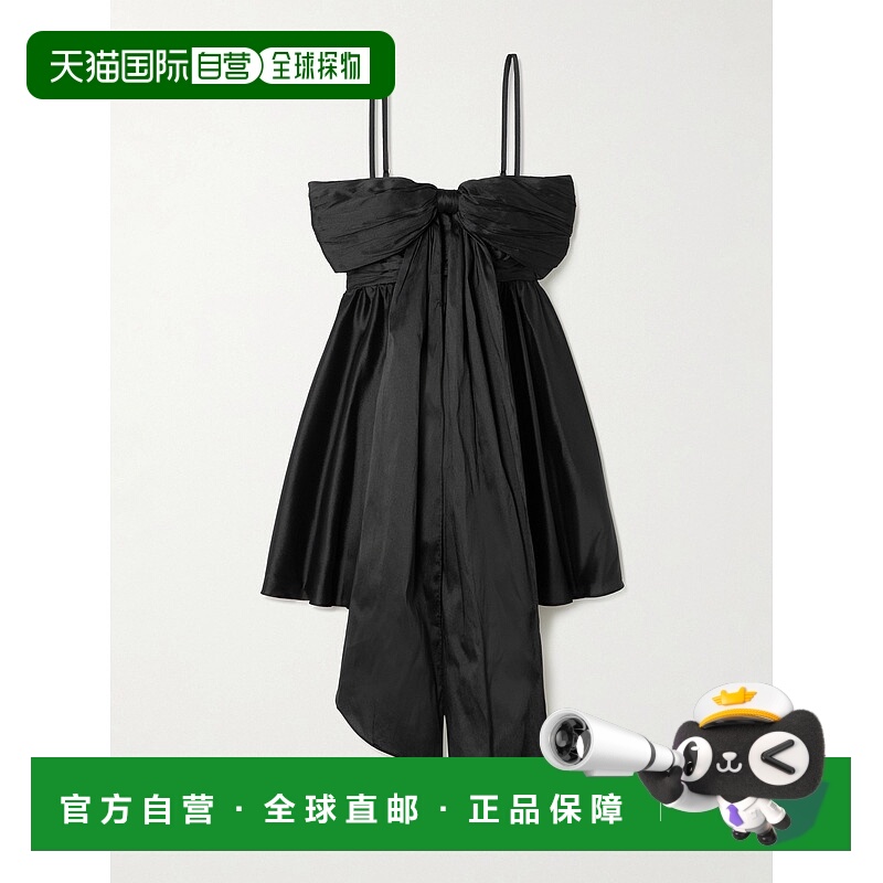 1h可退 潮奢 AJE. 女士 Scarlett 蝴蝶结缎面绉纱迷你连衣裙 25SU