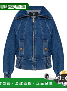 BALMAIN 女士西服 GF1TC210DG086EX SS2026 蓝色 Denim jacket