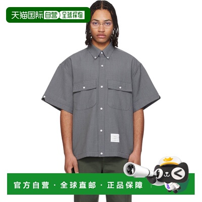 Thom Browne 汤姆 布朗 男士 灰色 S/S Track Shirt Flap Pockets