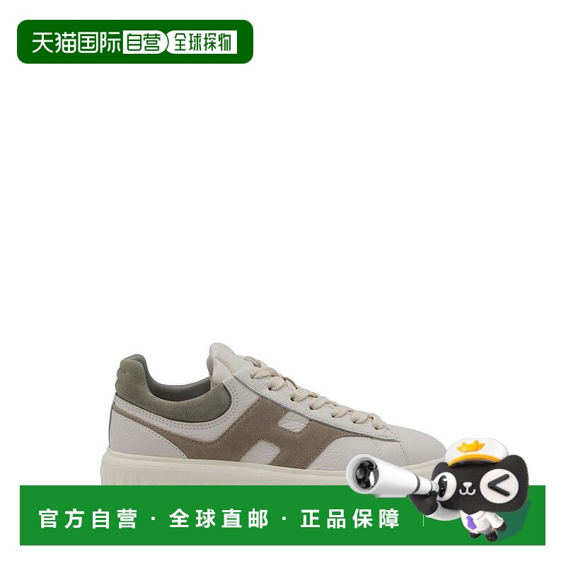 1h可退 潮奢 Hogan 女士 白色浅褐色皮质运动鞋 HXW6450FE91UXI