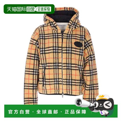 BURBERRY 女士夹克 8118929 SS2026 浅棕色 Pile Check Cropped J