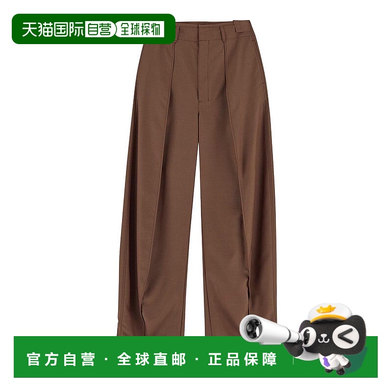 1h可退 LEMAIRE 女士休闲裤 PA1118LF414BR429 AW2024 棕色羊毛