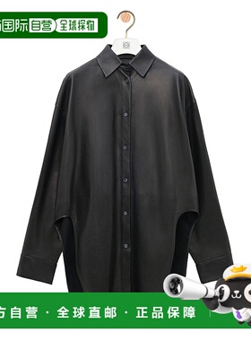 LOEWE 女士衬衫 S359Y31L181100 SS2025 黑色 Loewe Leather Shir