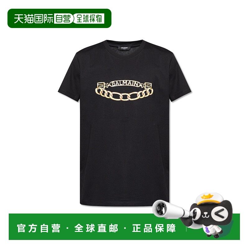 1h可退 BALMAIN 男士T恤 FH1EF000GE97EAD AW2025 黑色 T-shirt w