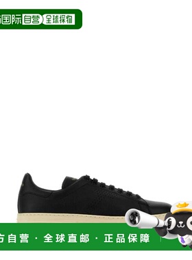 潮奢 Tom Ford 汤姆 福特 男士 Warwick 黑色皮质运动鞋 J1507LCL