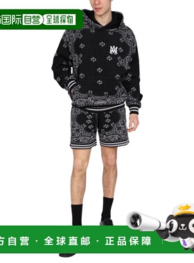 1h可退 AMIRI 男士短裤 PS22MKB001016 AW2023 黑色 BERMUDA BAND