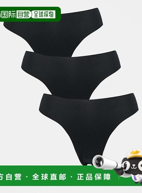 1h可退 潮奢 ASOS 女士 no vpl brazilian 设计内裤(三件套)(黑色