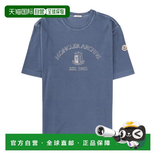 MONCLER 男士T恤 8C0001389BAL76G CO 蓝色 T-SHIRT WITH LOGO