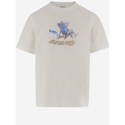 BURBERRY 男士T恤 8123483CHALK SS2026 米白色上衣男装