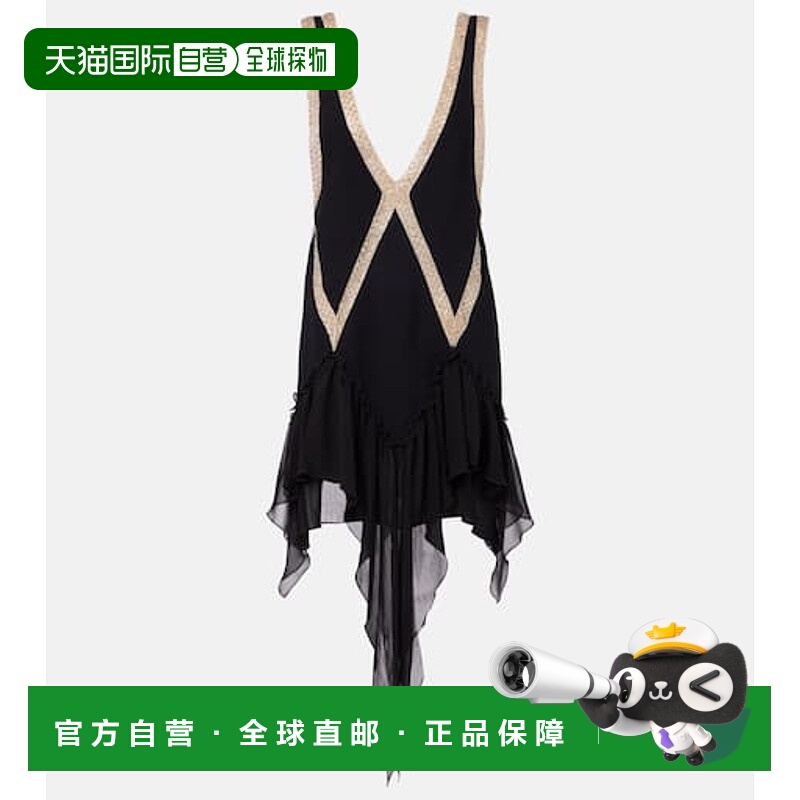 1h可退 潮奢 The Attico 女士 刺绣乔其纱迷你连衣裙