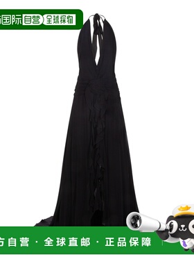 1h可退 潮奢 Blumarine 蓝色情人 女士 黑色粘胶纤维连衣裙 P622A