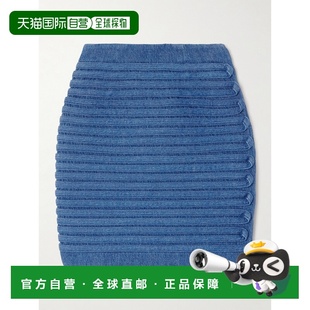 1h可退 潮奢 versace 范思哲 女士 蓝色 Fitted 牛仔短裙 1018046