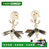 潮奢 女士 Jimmy 1h可退 Choo 周仰杰 金色黑白金属耳环 RBNPEARL