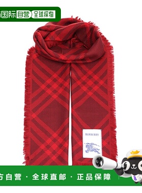 BURBERRY 女士围巾 8112461A1308 SS2026 红色 Wide Check Silk a