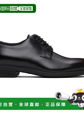 1h可退 潮奢 BOSS 波士 男士 黑色 Piped Trims Leather 德比鞋 5