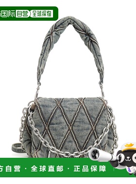 DIESEL 女士斜挎包 X09597P5570HA001 AW2025 手提包单肩包灰色