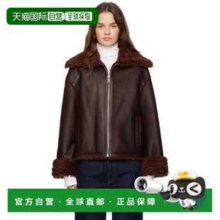 潮奢 酒红色拉链毛皮夹克 YVES 女士 26W26WYV616 SALOMON 1h可退