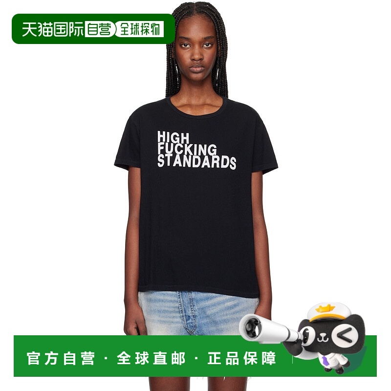 潮奢 R13 女士 黑色 High F Standards T 恤 R13WK001K117A