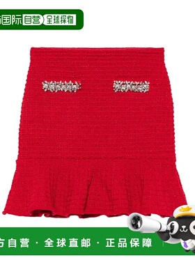 1h可退 SELF-PORTRAIT 女士半身裙 RS25918SKR SS2025 红色包臀裙