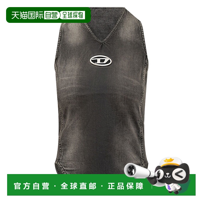 DIESEL 女士连衣裙 A190430CEBC02 AW2025 黑色 Oval-D Cotton To