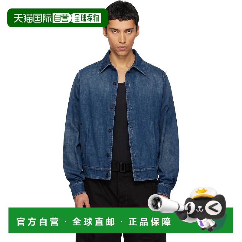 1h可退 潮奢 Lanvin 朗雯 男士 蓝色 Short 牛仔夹克 RMSI0111D09