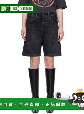 1h可退 潮奢 Acne Studios 艾克妮 男士 黑色 Loose-Fit 牛仔短裤